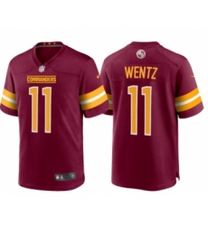 Men's Washington Commanders #11 Carson Wentz Red Burgundy Stitched Jersey Trade
