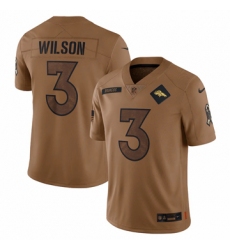 Men's Denver Broncos #3 Russell Wilson Nike Brown 2023 Salute To Service Limited Jersey