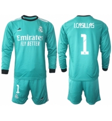 Men 2021-2022 Club Atletico Madrid second away blue Long Sleeve 1 Soccer Jerseys