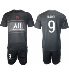 Men 2021-2022 Club Paris St German Second away black 9 Soccer Jersey