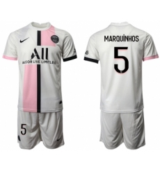 Men 2021-2022 Club Paris St German away white 5 Soccer Jersey