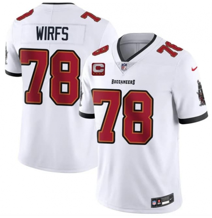 Men's Tampa Bay Buccaneers #78 Tristan Wirfs White 2026 With 4-Star C Vapor Limited Football Stitched Jersey