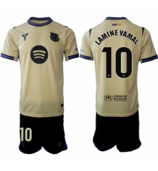 Men FC Barcelona 2026 Soccer Jerseys Beige #10 LAMINE YAMAL