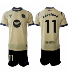 Men FC Barcelona 2026 Soccer Jerseys Beige #11 RAPHINHA