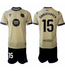 Men FC Barcelona 2026 Soccer Jerseys Beige #15 CHRISTENSEN