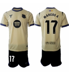 Men FC Barcelona 2026 Soccer Jerseys Beige #17 MARCOS A