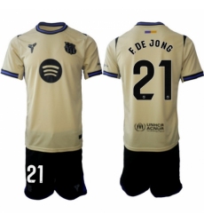 Men FC Barcelona 2026 Soccer Jerseys Beige #21 F.DE JONG