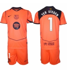 Men FC Barcelona 2026 Soccer Jerseys Orange #1 TER STEGEN