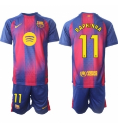Men FC Barcelona 2026 Soccer Jerseys PinkBlue #11 RAPHINHA