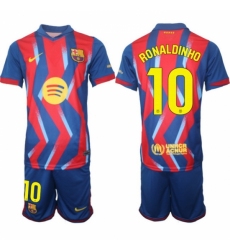 Men FC Barcelona 2026 Soccer Jerseys RedBlue #10 RONALDINHO