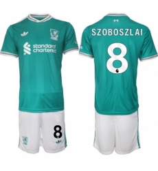 Men Liverpool 2026 Soccer Jerseys Teal #8 SZOBOSZLAI