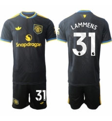 Men Manchester United 2026 Soccer Jerseys Black #31 LAMMENS