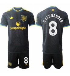Men Manchester United 2026 Soccer Jerseys Black #8 B.FERNANDES