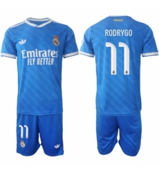 Men Real Madrid 2026 Soccer Jerseys Blue #11 RODRYGO
