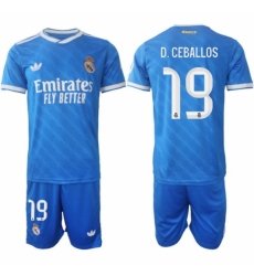 Men Real Madrid 2026 Soccer Jerseys Blue #19 D.CEBALLOS