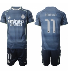 Men Real Madrid 2026 Soccer Jerseys DarkBlue #11 RODRYGO