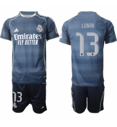 Men Real Madrid 2026 Soccer Jerseys DarkBlue #13 LUNIN