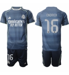Men Real Madrid 2026 Soccer Jerseys DarkBlue #16 ENDRICK