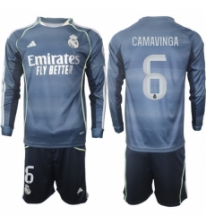 Men Real Madrid 2026 Soccer Jerseys DarkBlue Long #6 CAMAVINGA