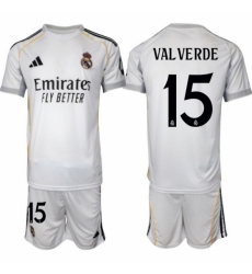 Men Real Madrid 2026 Soccer Jerseys White #15 VALVERDE