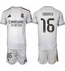 Men Real Madrid 2026 Soccer Jerseys White #16 ENDRICK