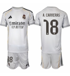 Men Real Madrid 2026 Soccer Jerseys White #18 A.CARRERAS
