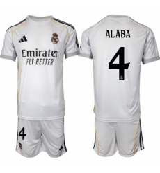 Men Real Madrid 2026 Soccer Jerseys White #4 ALABA (2)