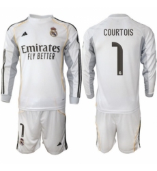 Men Real Madrid 2026 Soccer Jerseys White Long #1 COURTOIS