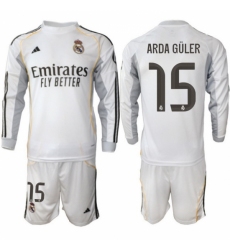 Men Real Madrid 2026 Soccer Jerseys White Long #15 ARDA GULER
