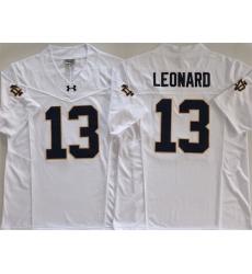 Men's Notre Dame Fighting Irish #13 Riley Leonard White 2024 F.U.S.E. Limited Stitched Jersey