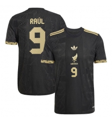 Men's Mexico #9 Raul Jimenez Black 2025 Soccer Jersey