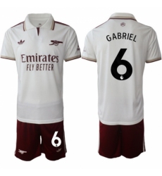 Men Arsenal 2026 Soccer Jerseys White #6 GABRIEL