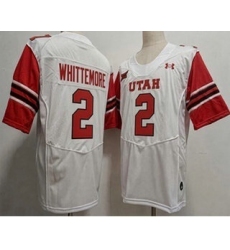 Men's Utah Utes #2 Creed Whittemore White College Football Jersey