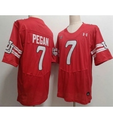 Men's Utah Utes #7 Braden Pegan Red Retro College Football Throwback Jersey