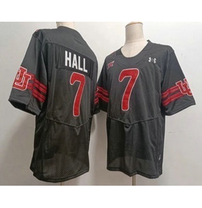 Men's Utah Utes #7 Johnathan Hall Black College Football Jersey