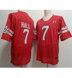 Men's Utah Utes #7 Johnathan Hall Red Retro College Football Throwback Jersey
