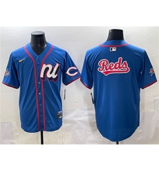 Men's National League Cincinnati Reds Team Big Logo Blue 2025 All-Star Edition Limited Stitched Baseball Jersey