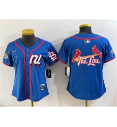 Women's National League St. Louis Cardinals Team Big Logo Blue 2025 All-Star Edition Limited Stitched Baseball Jersey(Run Small)