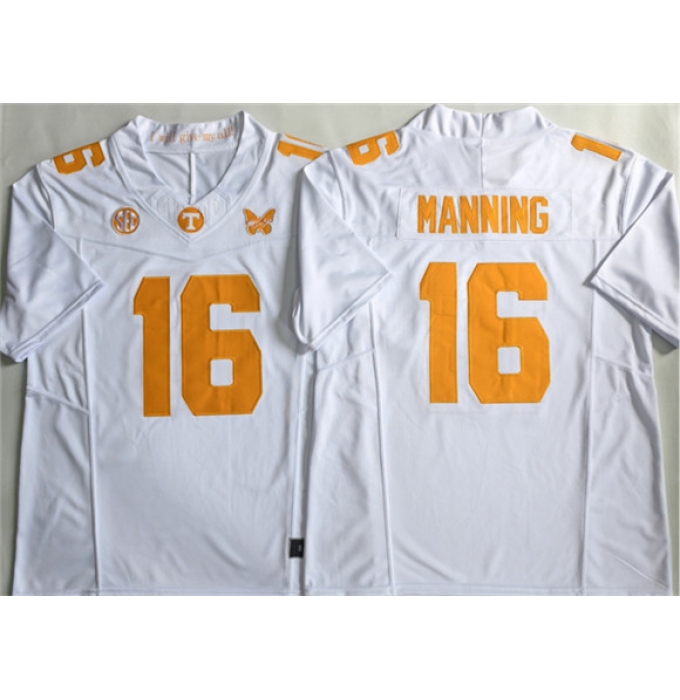 Men's Tennessee Volunteers #16 Peyton Manning White F.U.S.E. Stitched Jersey