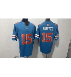 Men's Denver Broncos #15 Nik Bonitto Blue F.U.S.E. With Throwback Vapor Limited Football Stitched Jersey