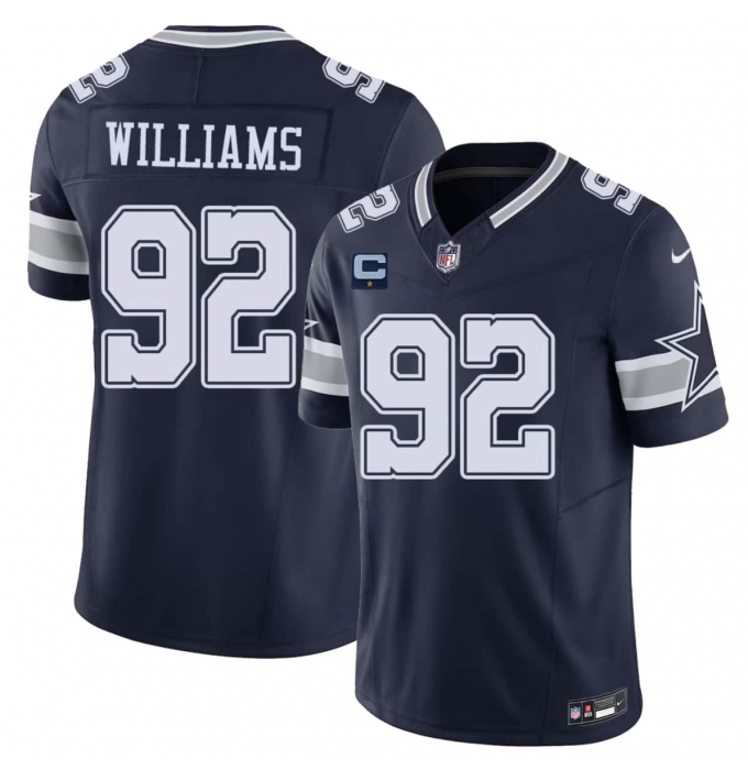 Men's Dallas Cowboys #92 Quinnen Williams Navy 2026 With 1-Star C F.U.S.E. Vapor Untouchable Limited Stitched Football Jersey