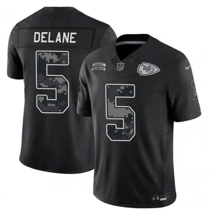 Men's Kansas City Chiefs #5 Mansoor Delane Black 2026 F.U.S.E. Salute to Service Limited Football Stitched Jersey