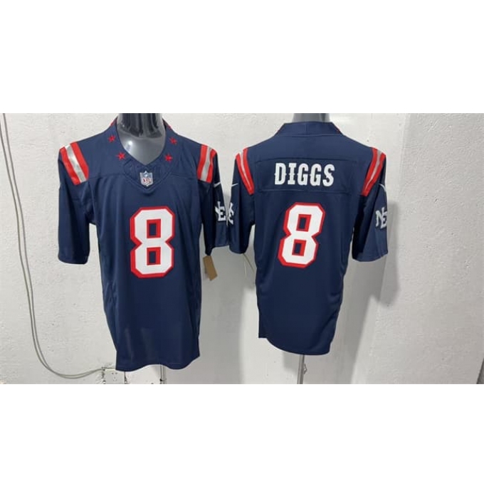 Men's New England Patriots #8 Stefon Diggs Navy F.U.S.E. Vapor Limited Football Stitched Jersey