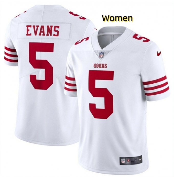 Women San Francisco 49ers #5 Mike Evans White 2026 Vapor Untouchable Limited Stitched Football Jersey
