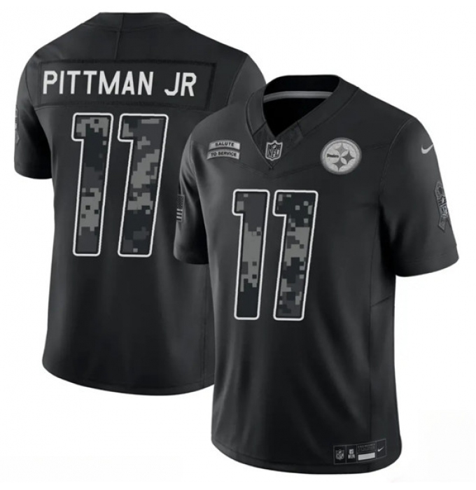 Men's Pittsburgh Steelers #11 Michael Pittman Jr. Black F.U.S.E. 2026 Salute to Service Limited Football Stitched Jersey