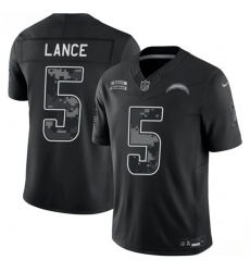 Men's Los Angeles Chargers #5 Trey Lance Black 2026 F.U.S.E. Salute to Service Limited Football Stitched Jersey