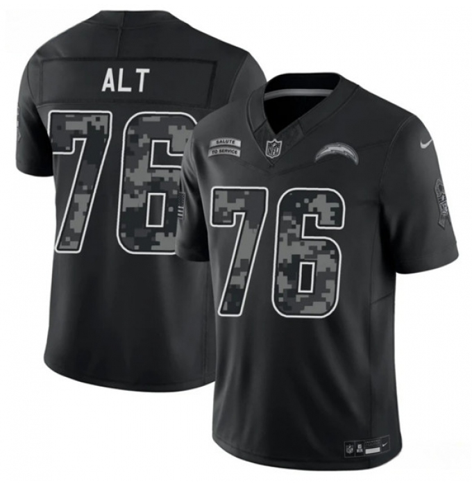 Men's Los Angeles Chargers #76 Joe Alt Black 2026 F.U.S.E. Salute to Service Limited Football Stitched Jersey