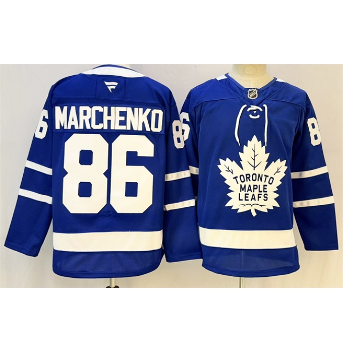 Men's Toronto Maple Leafs #86 Kirill Marchenko Blue 2026 Stitched Hockey Jersey
