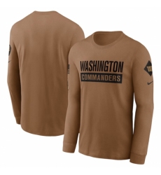 Men's Washington Commanders 2023 Brown Salute To Service Long Sleeve T Shirt