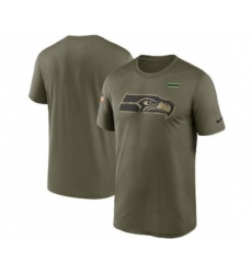 Men's Seattle Seahawks Football Olive 2021 Salute To Service Legend Performance T-Shirt